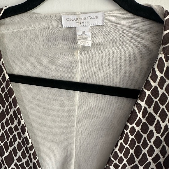 charter club  Brown and White Dress - Picture 2 of 4